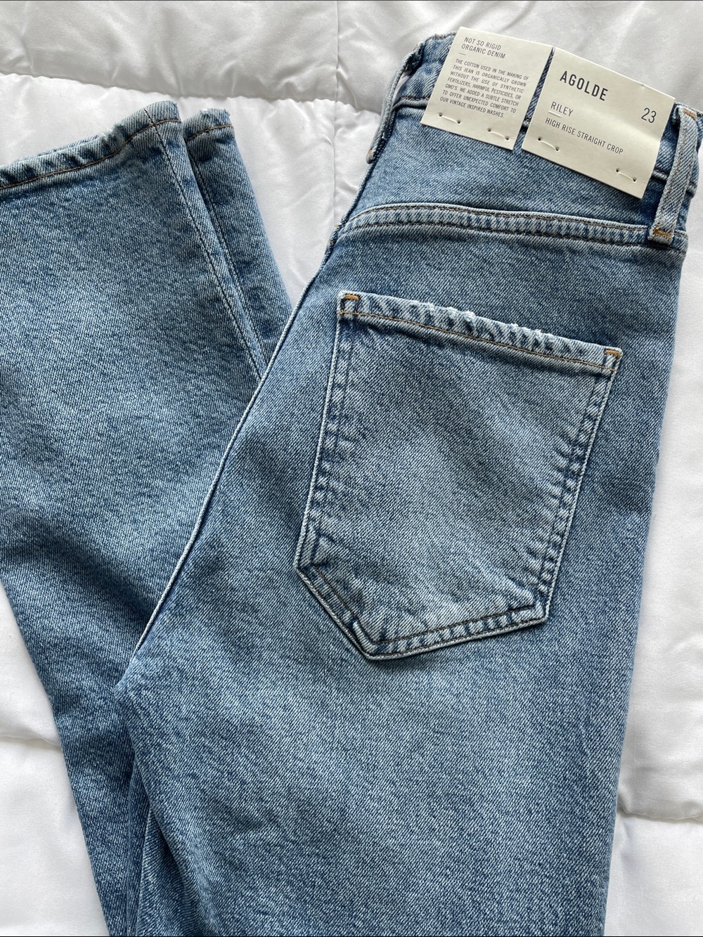 Agolde Riley high rise Straight-Leg Jeans in Light Blue Denim